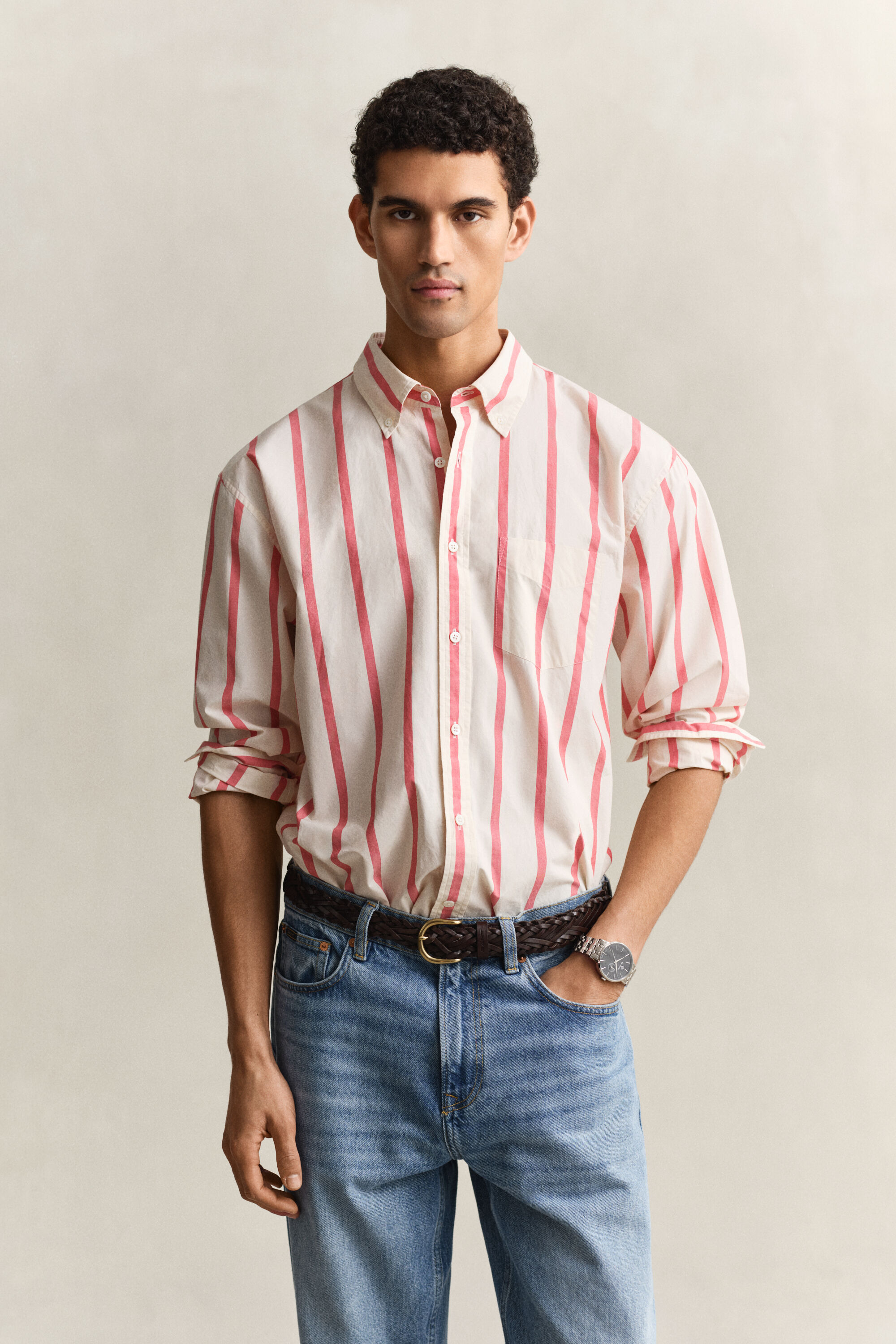 Camisa às riscas Heritage Poplin