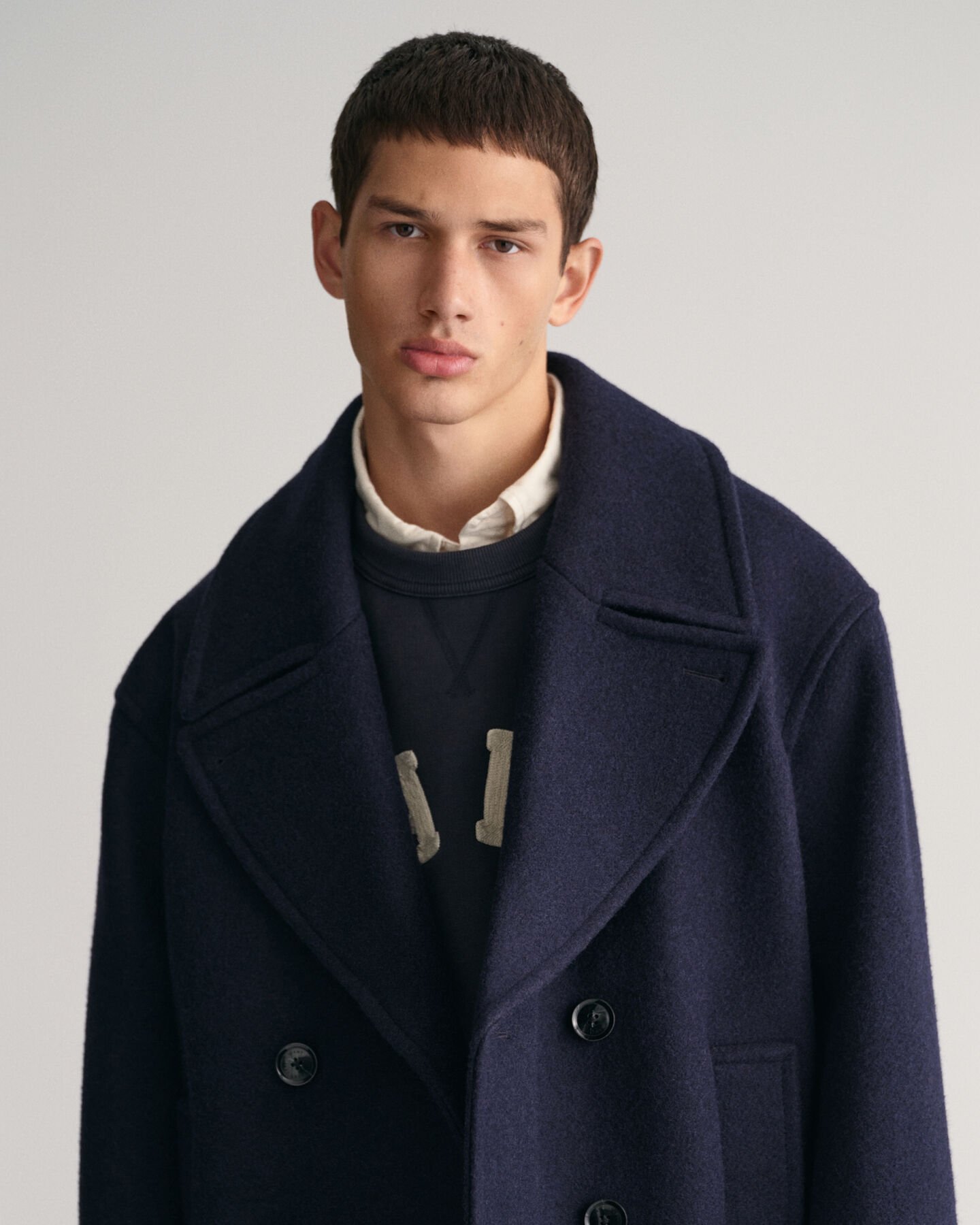 Casaco de marinheiro em lã