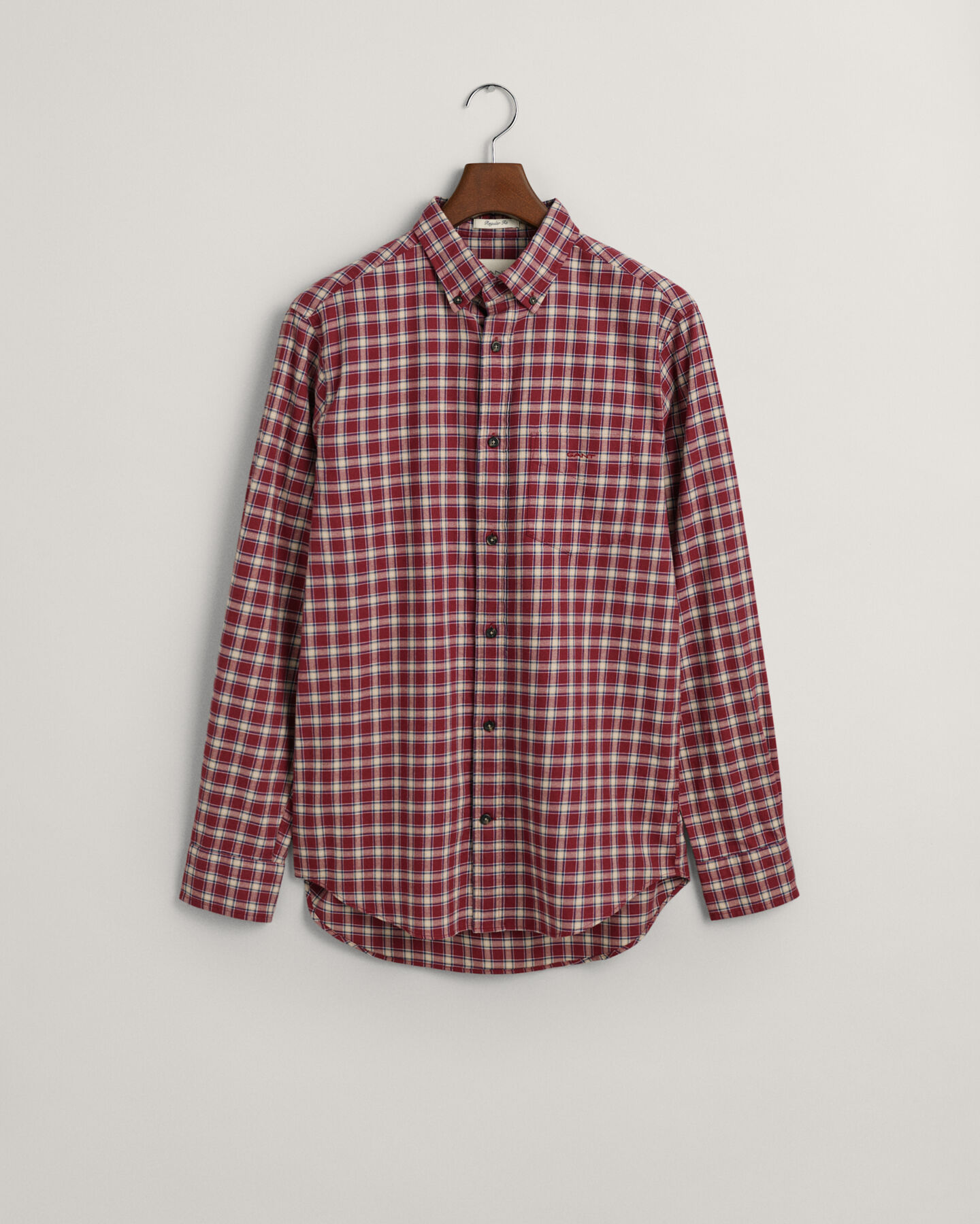 Camisa de flanela com padrão micro tartan regular fit