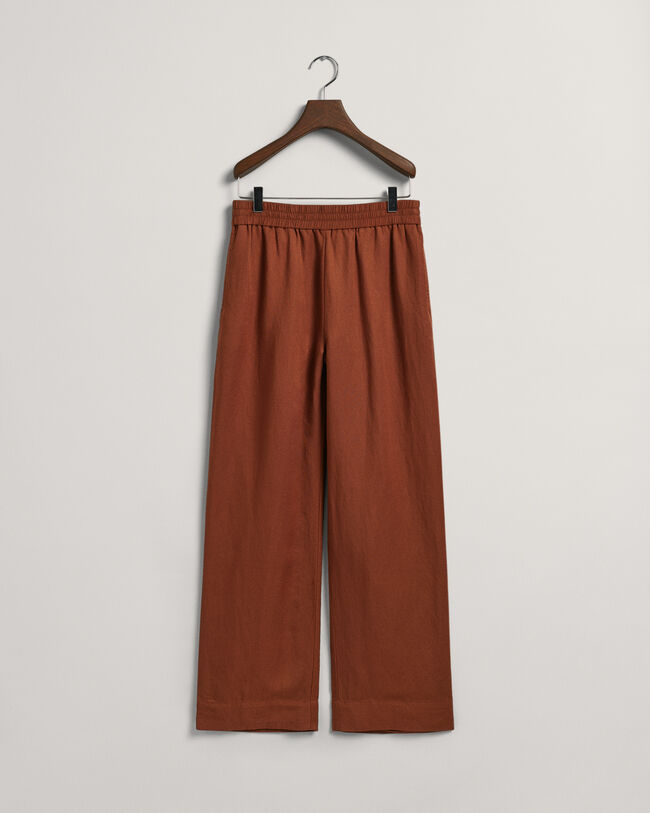 Cal&ccedil;as pull-on em linho e viscose