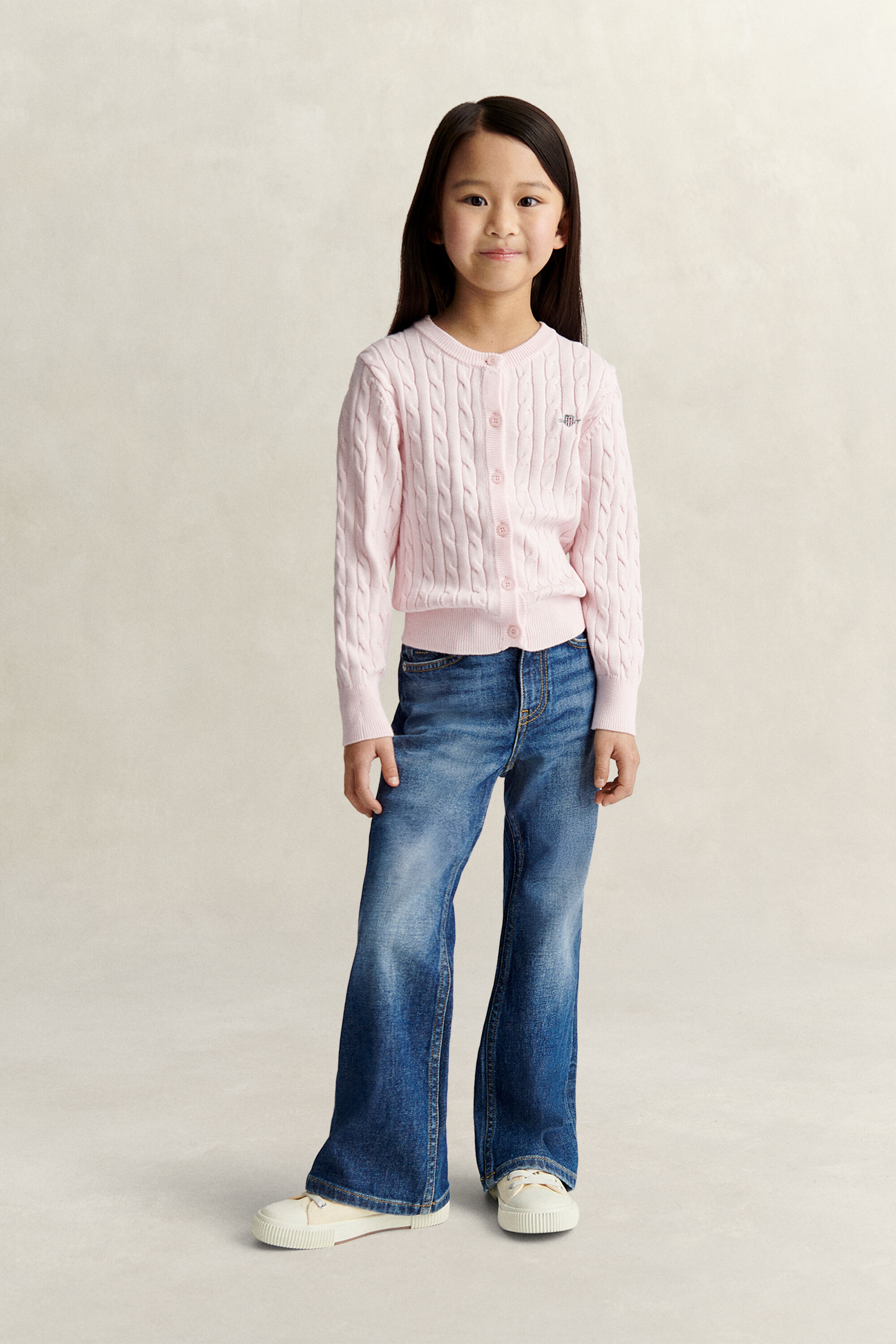 Casaco de malha entrançada Shield Girls