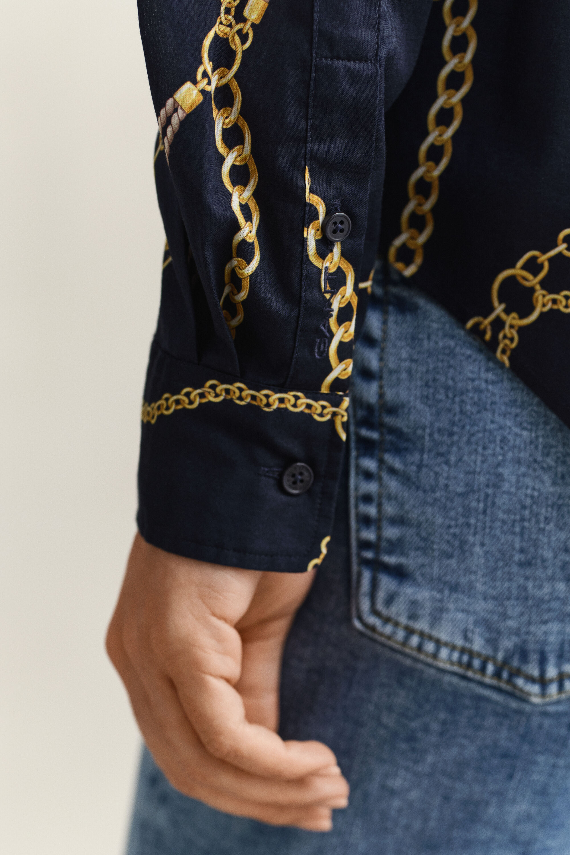 Camisa em voile de algodão