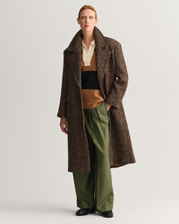 Sobretudo com padrão espinha de peixe