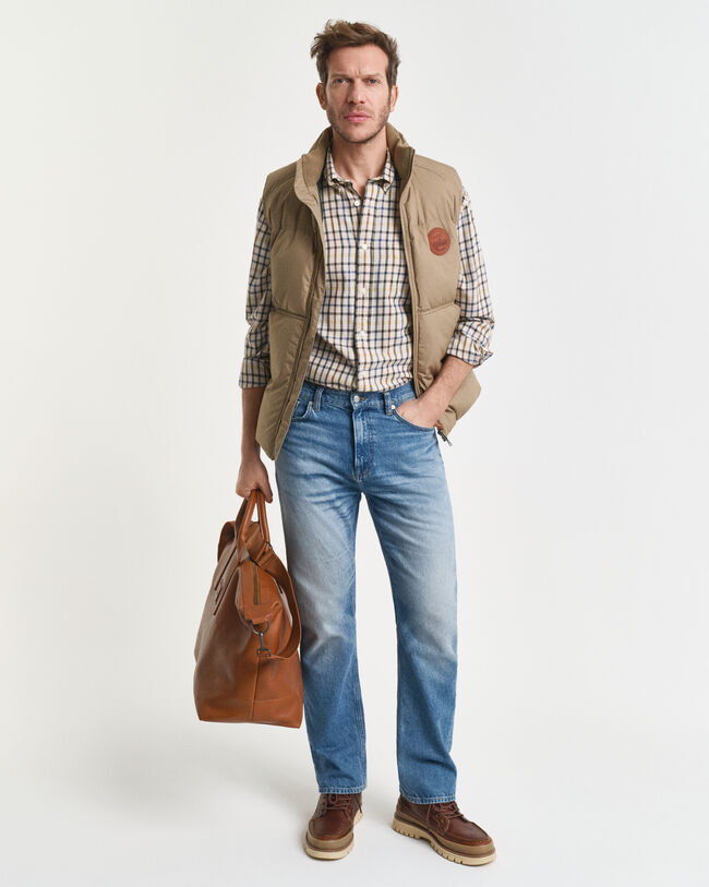 Camisa de sarja com padrão axadrezado relaxed fit