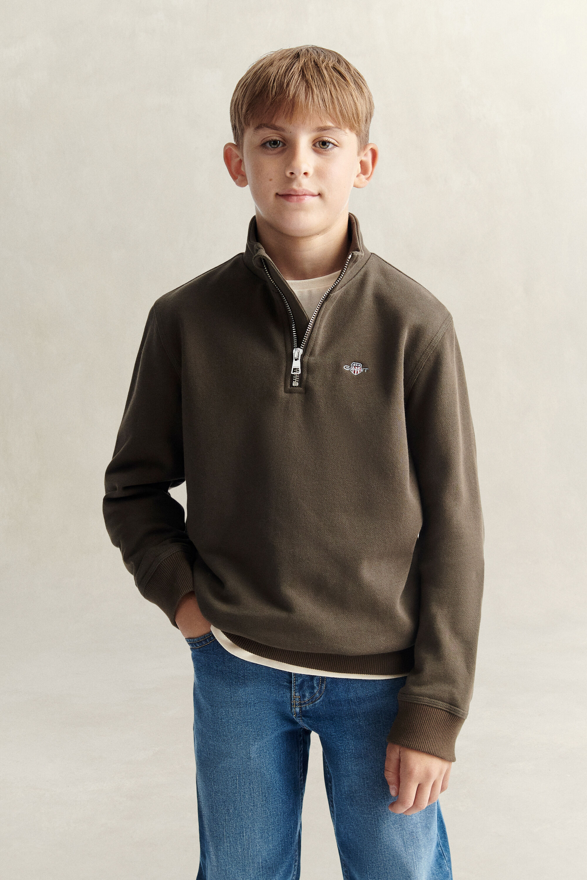 Sweatshirt com meio fecho de correr Shield Teen Boys