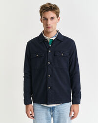 Sobrecamisa em linho e algodão regular fit