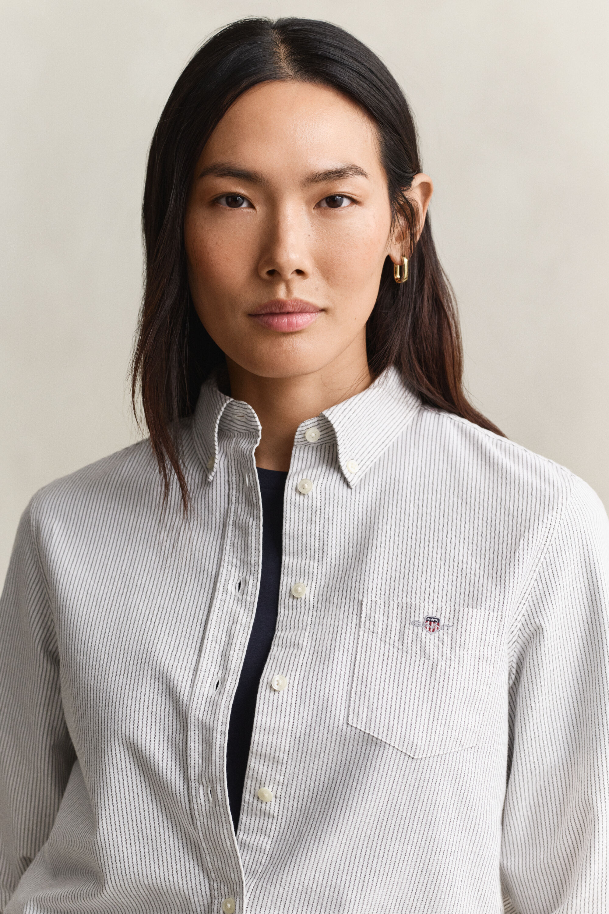 Camisa Oxford às riscas Classic