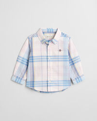 Camisa Oxford com padr&atilde;o de xadrez Baby