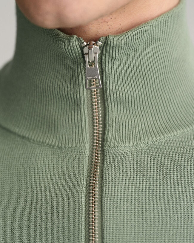 Sweatshirt com meio fecho em algod&atilde;o Milano Knit