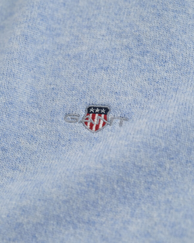 Camisola de malha com decote redondo em lã extrafina