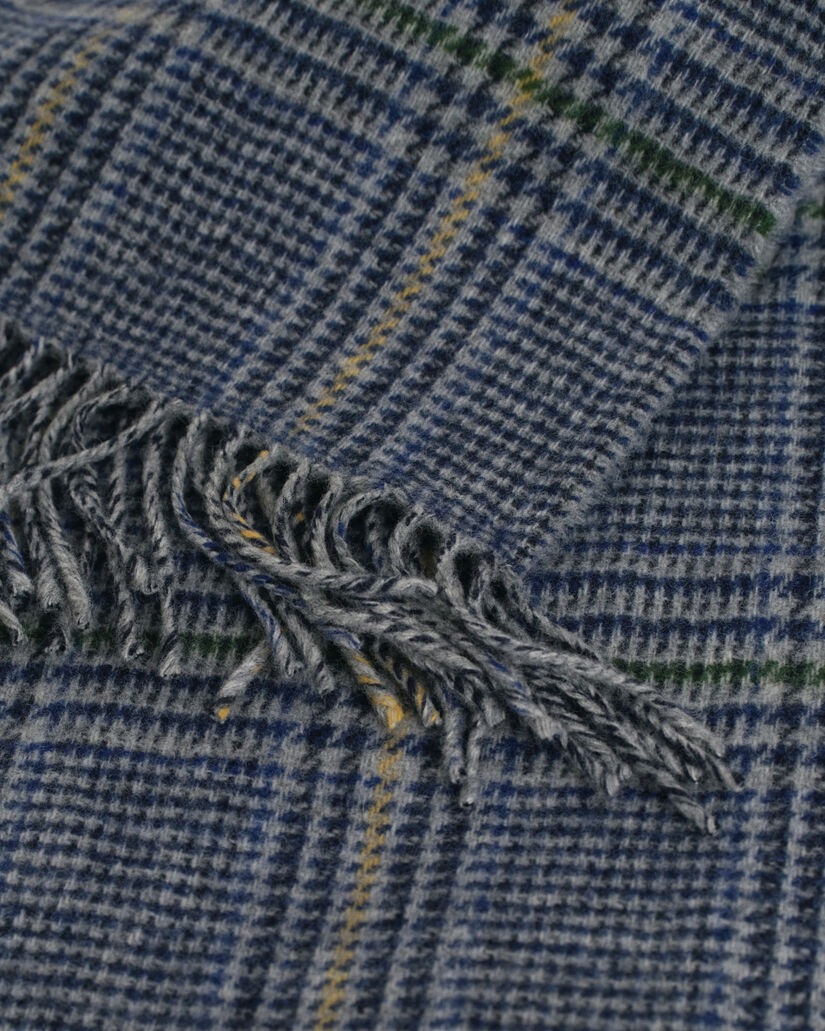 Cachecol de dupla face com padrão de xadrez