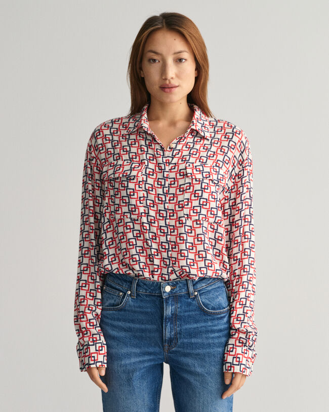 Camisa com estampado geométrico relaxed fit