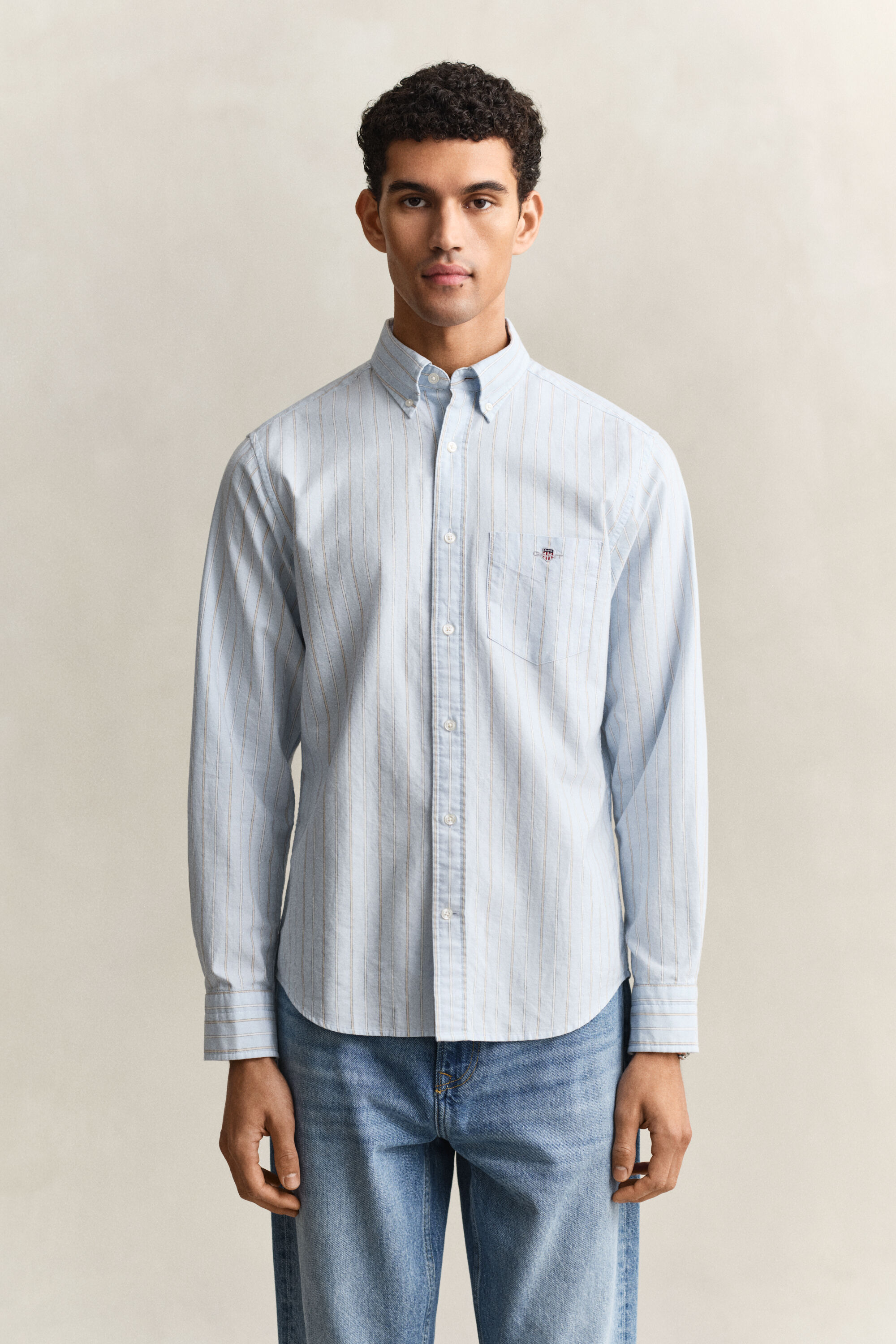 Camisa Oxford às riscas Classic