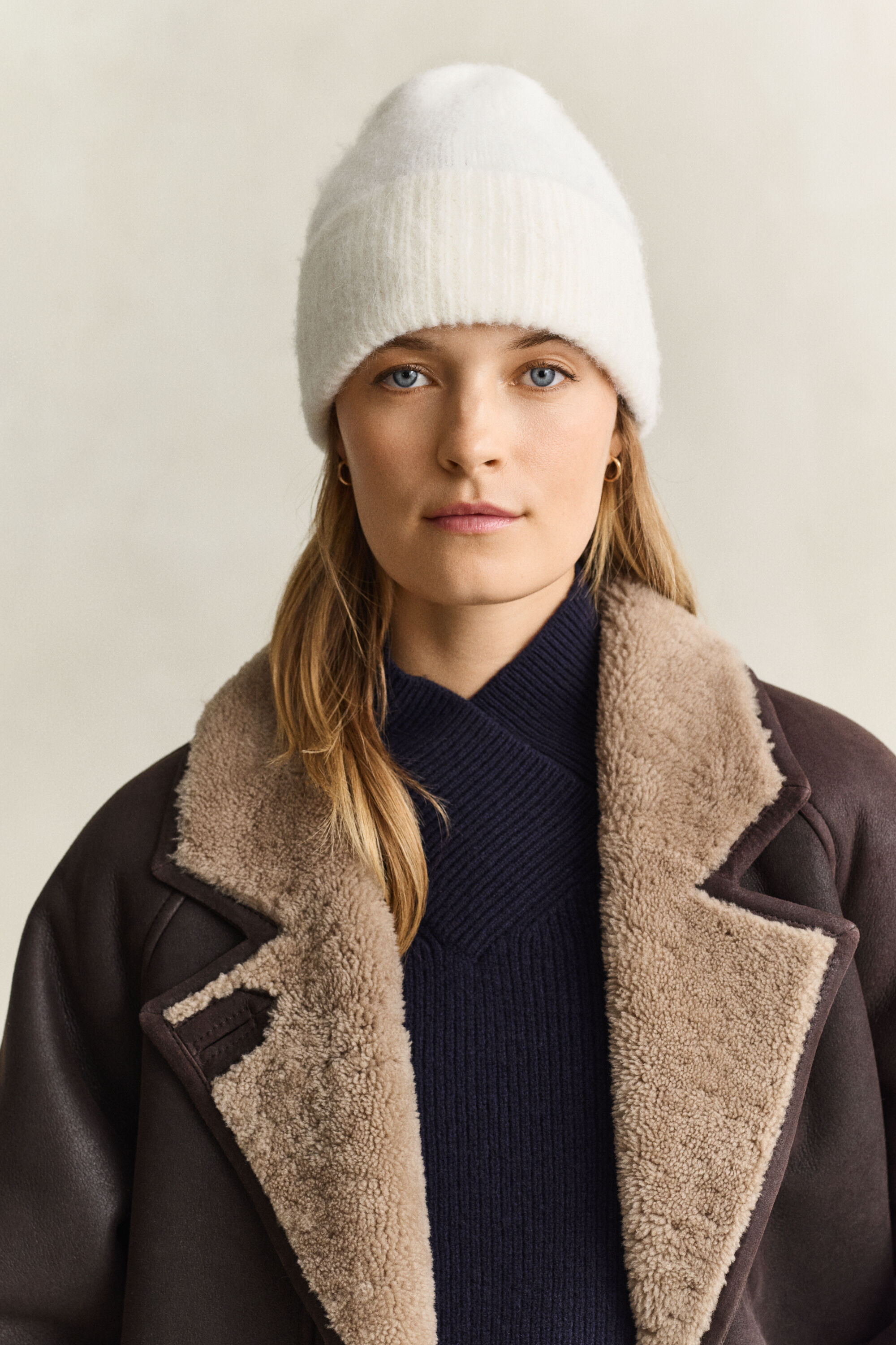 Gorro em mistura de lã com alpaca