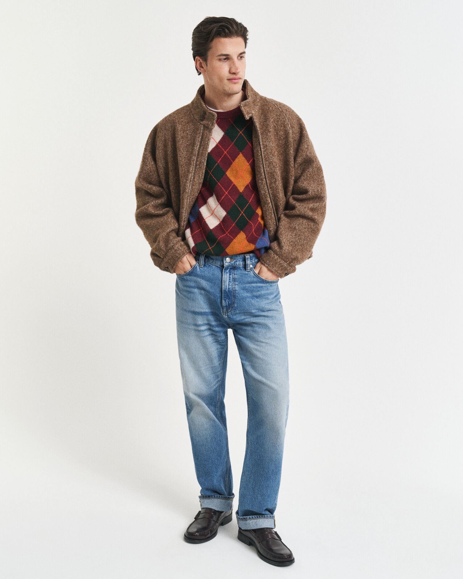 Camisola com decote redondo Argyle