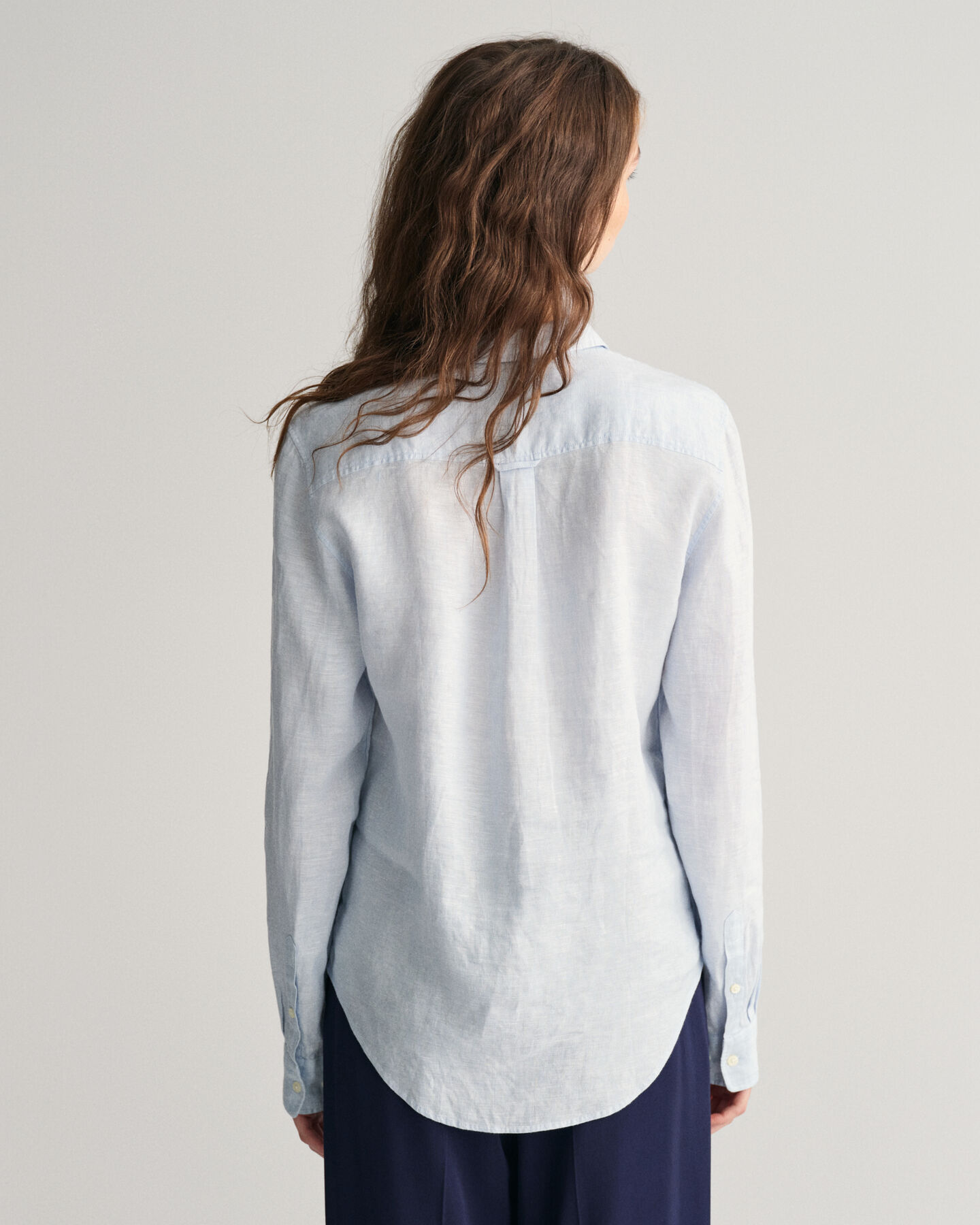 Camisa em chambray de linho regular fit