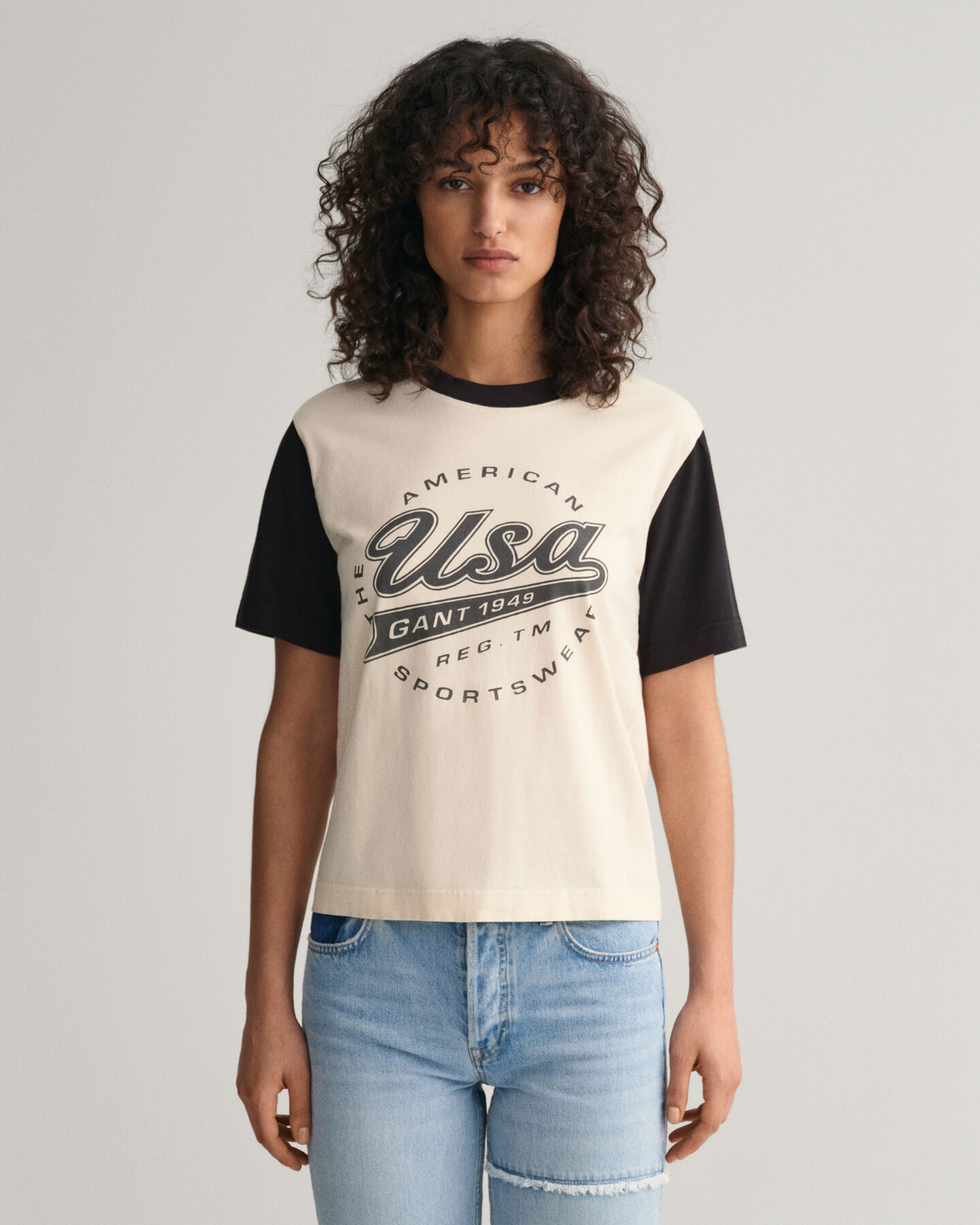 T-shirt com bloco de cor Logo