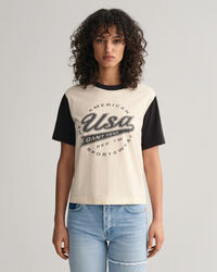 T-shirt com bloco de cor Logo