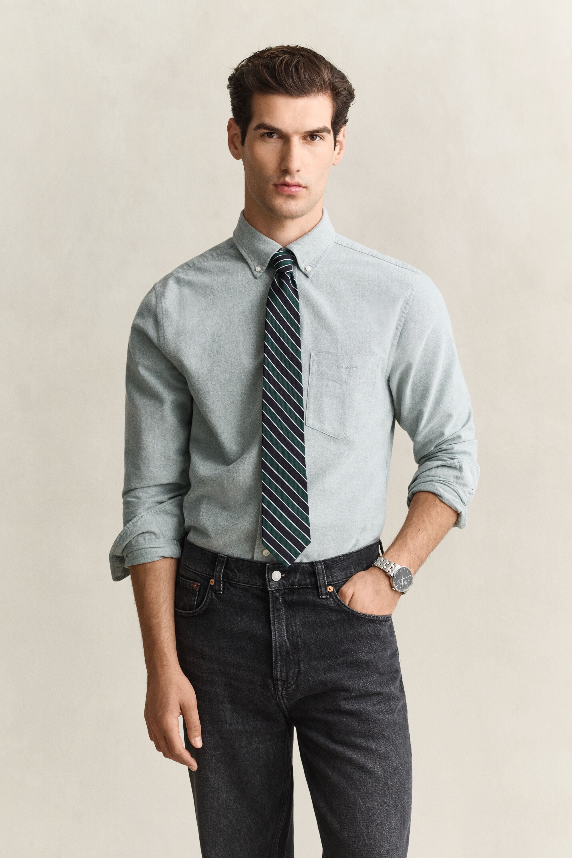 Camisa Oxford escovada