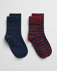 Pack de dois pares de meias &agrave;s riscas Kids