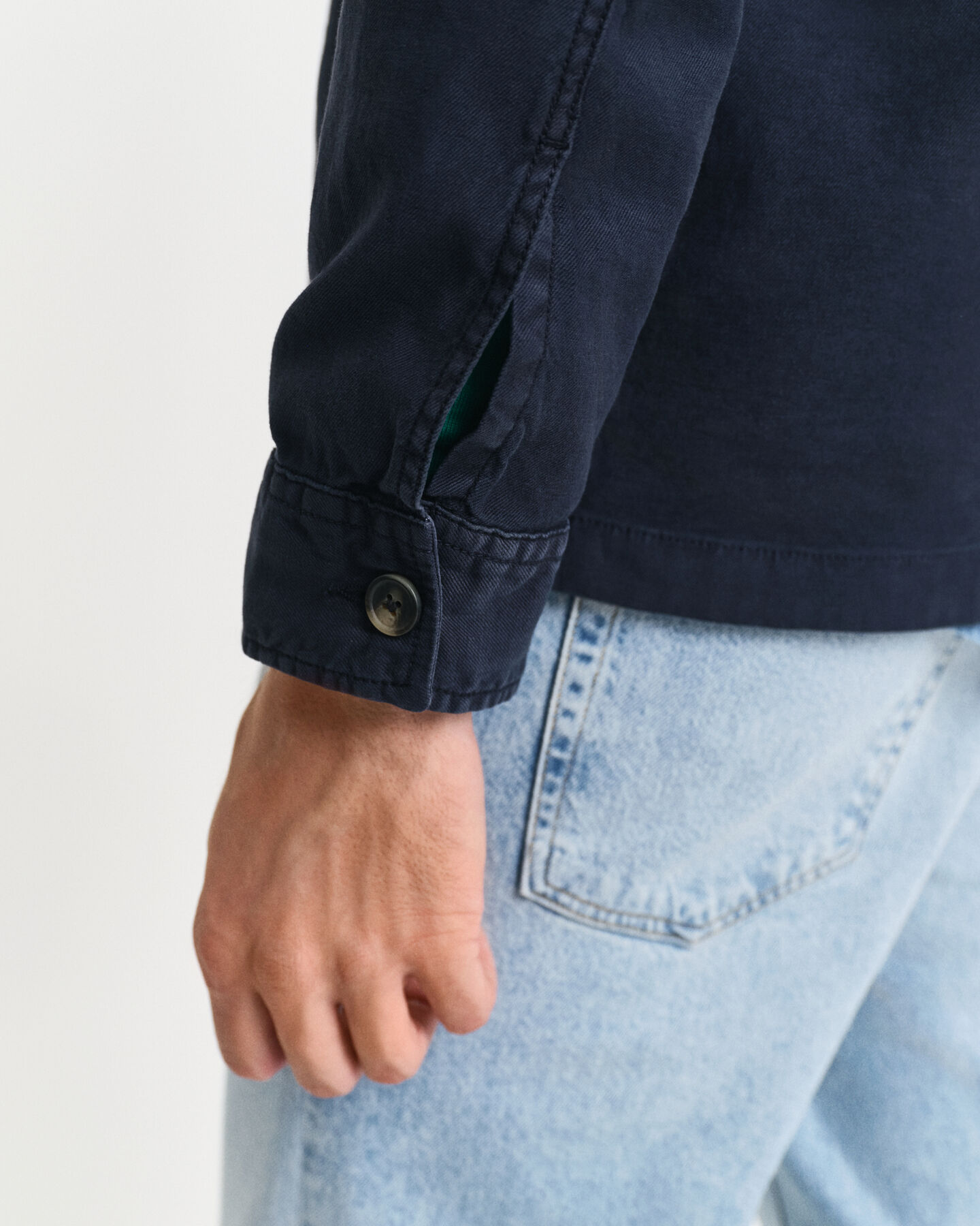 Sobrecamisa em linho e algodão regular fit