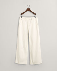 Calças de ganga brancas com perna larga e cintura descida