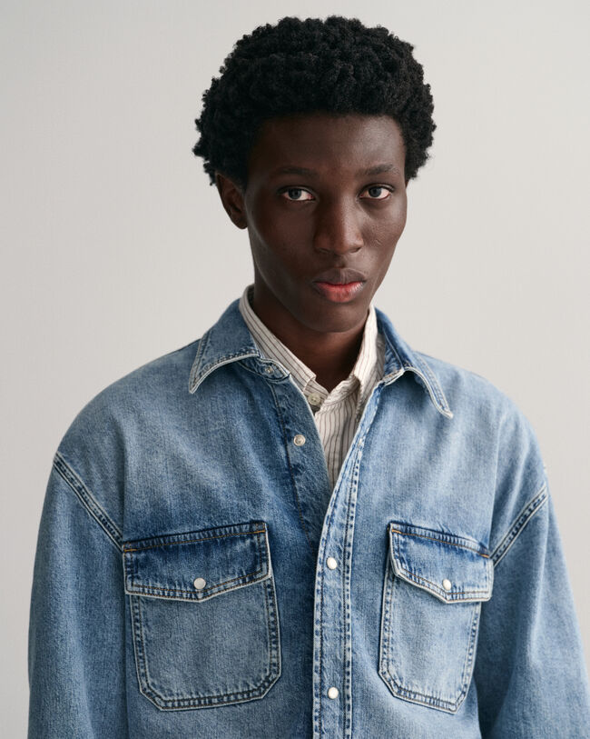 Camisa de ganga oversized