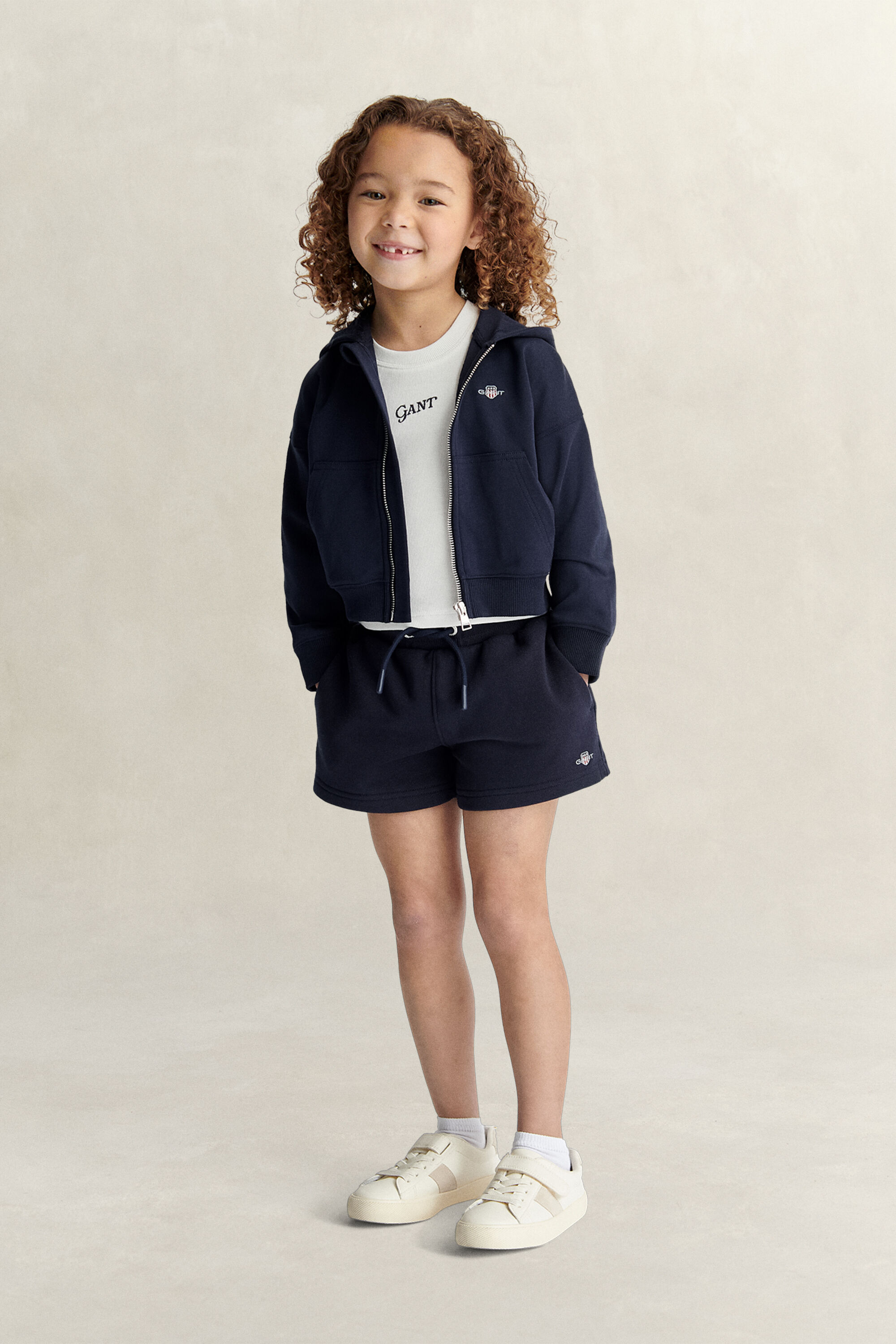 Sweatshirt com capuz e fecho curta Shield Girls