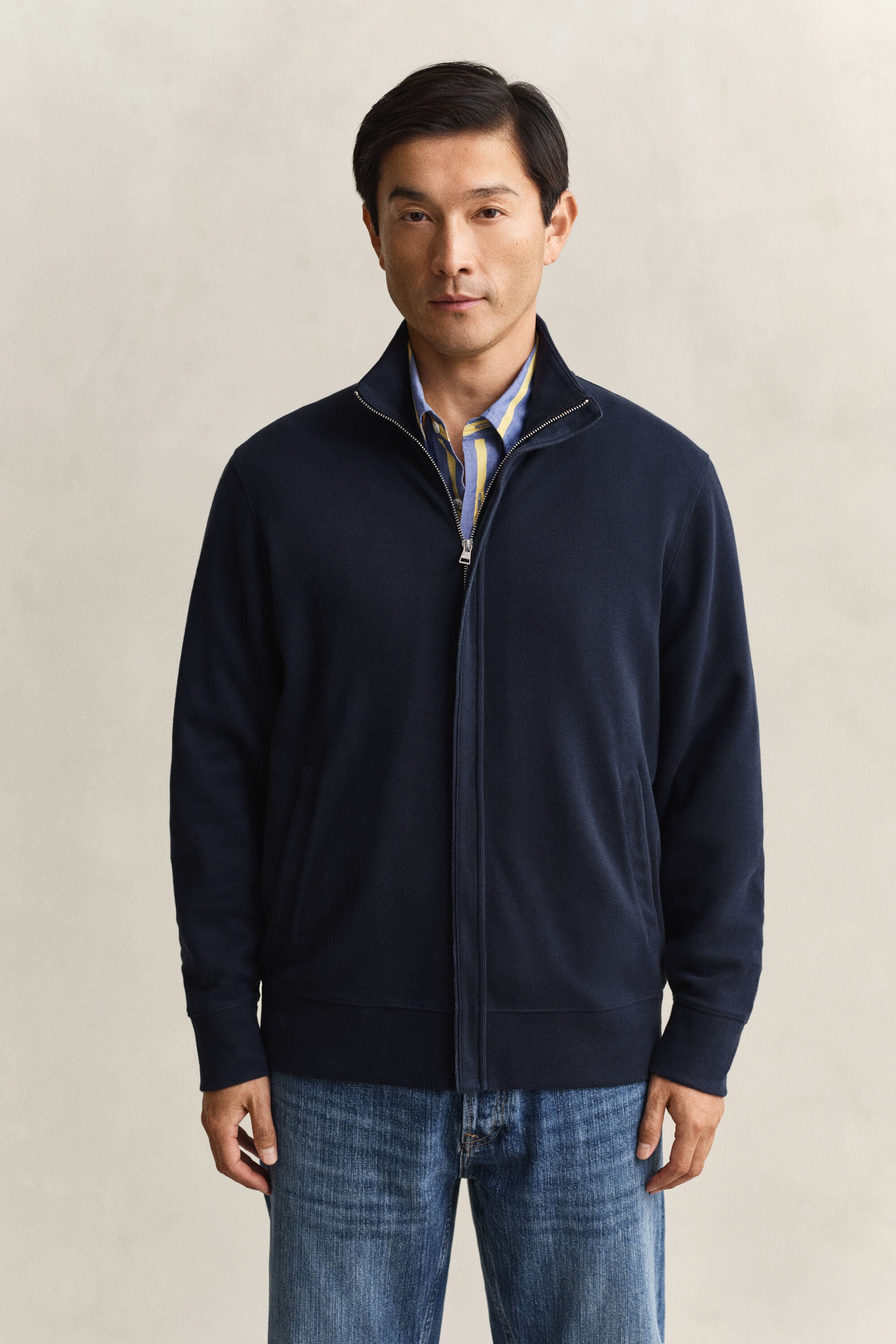 Sweatshirt com fecho de correr Sacker Rib