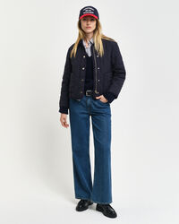 Blusão acolchoado com detalhes em bombazina