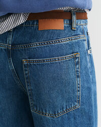 Calças de ganga elásticas relaxed fit