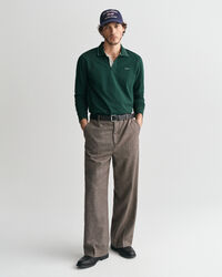 Polo de mangas compridas com colarinho texturizado