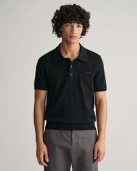 Camisola de malha estilo polo Pointelle Textured