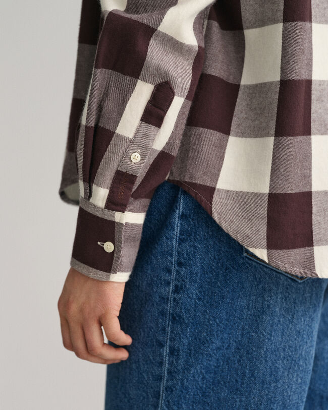 Camisa com padr&atilde;o de xadrez relaxed fit Teen Girls