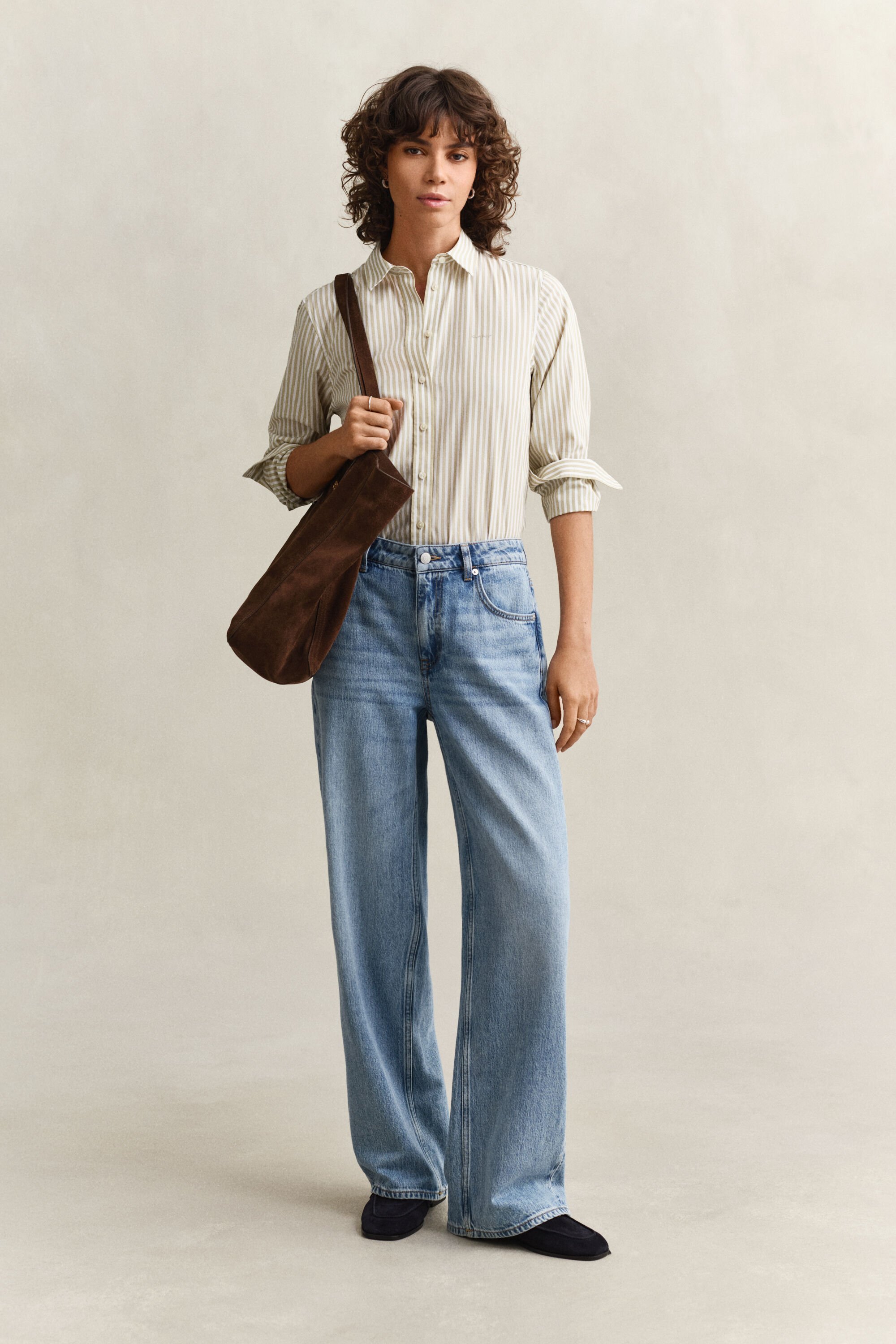 Camisa em popelina às riscas Classic regular fit