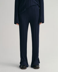 Calças em malha canelada