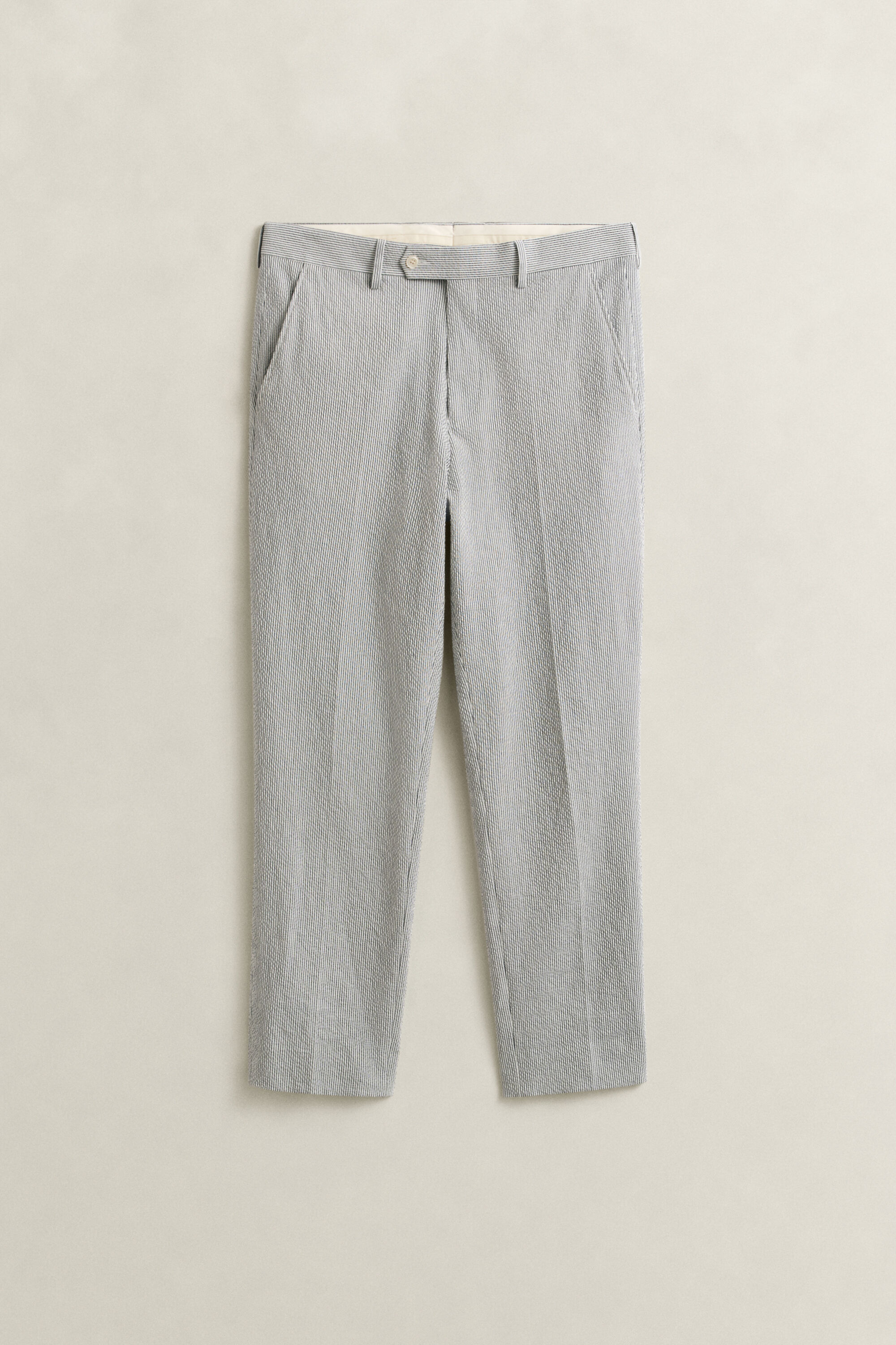 Calças de fato Seersucker