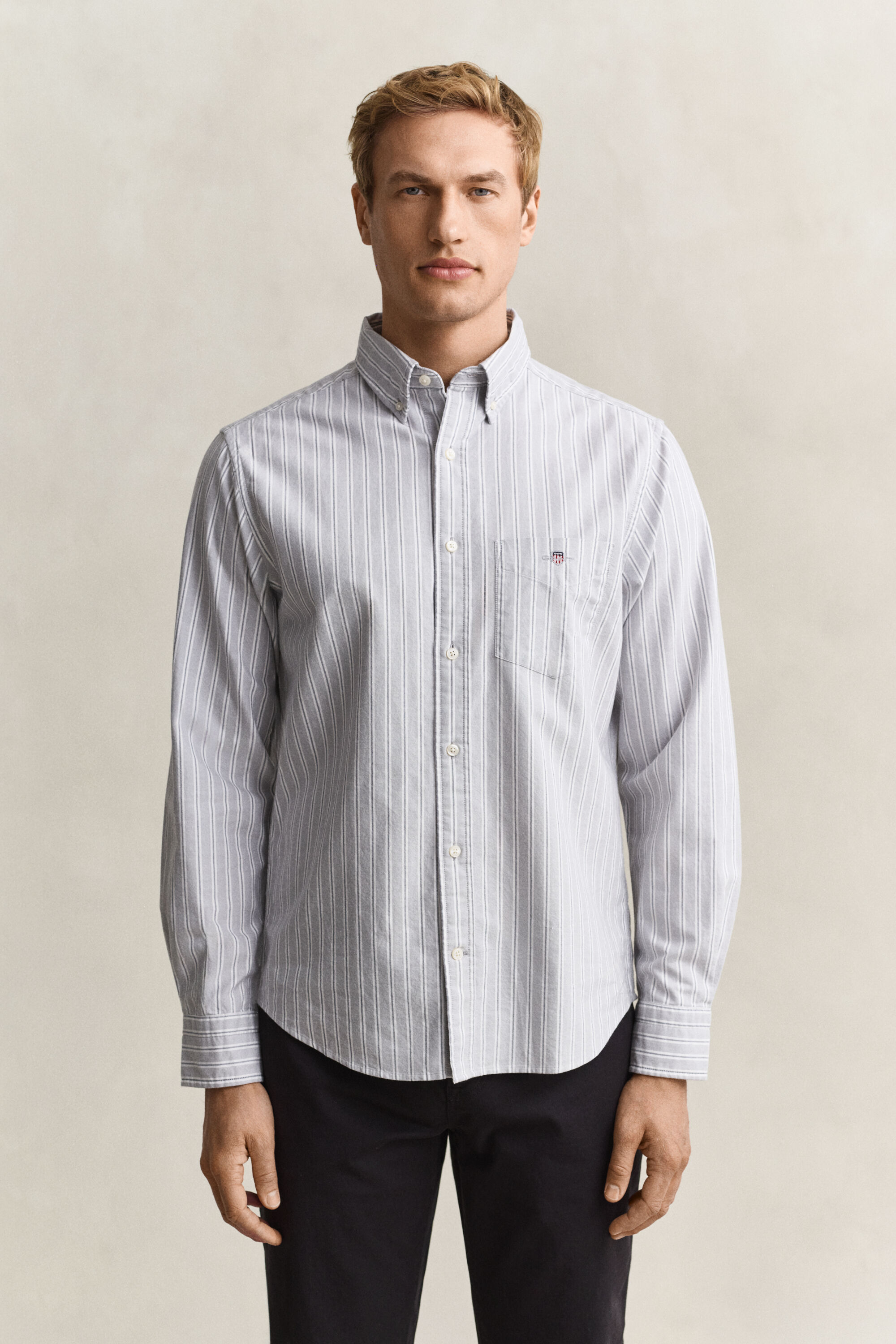Camisa Oxford às riscas Classic