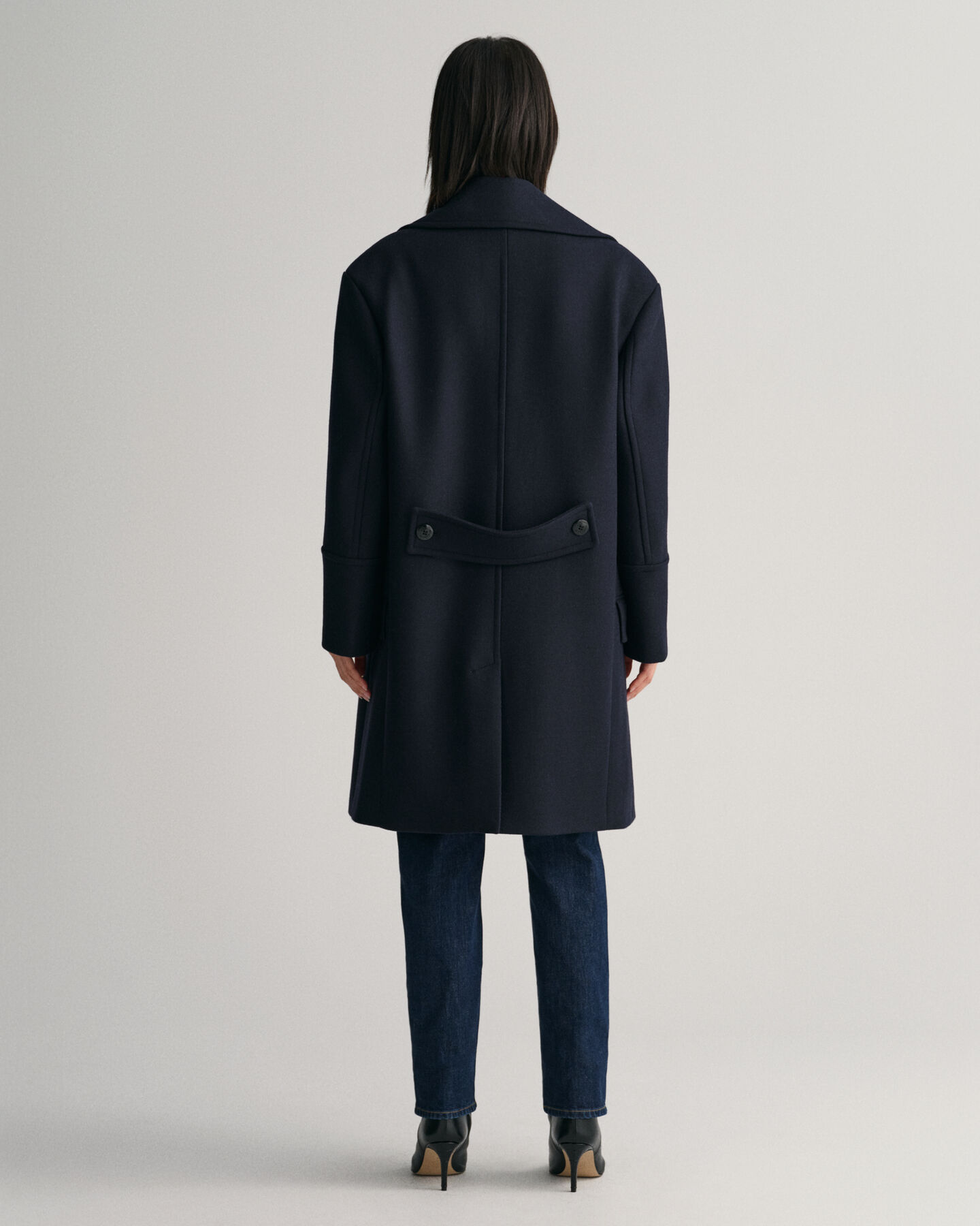 Casaco de marinheiro em mistura de lã