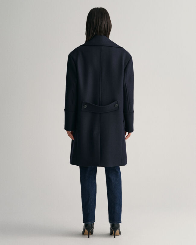 Casaco de marinheiro em mistura de lã