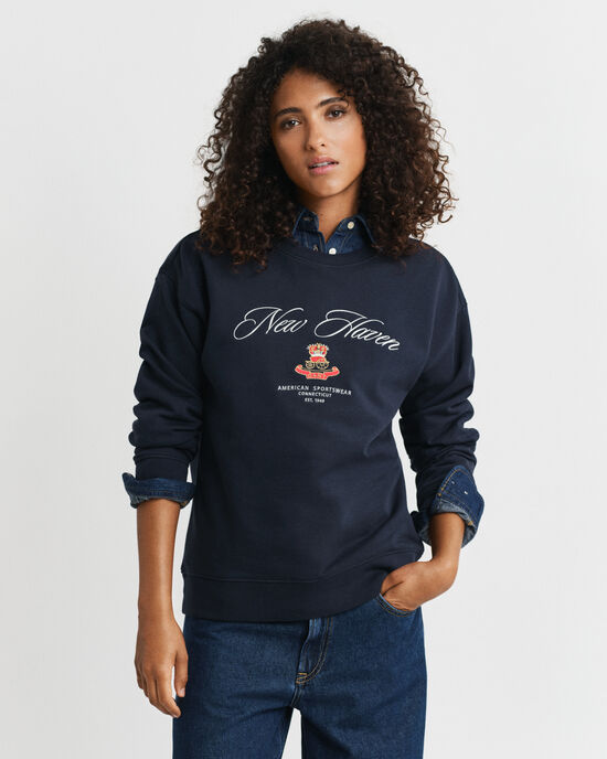 Sweatshirt com decote redondo Crest Graphic