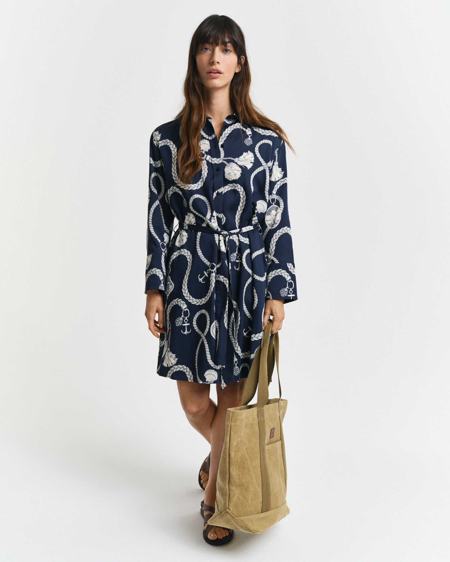 Vestido-camisa Sailing Print