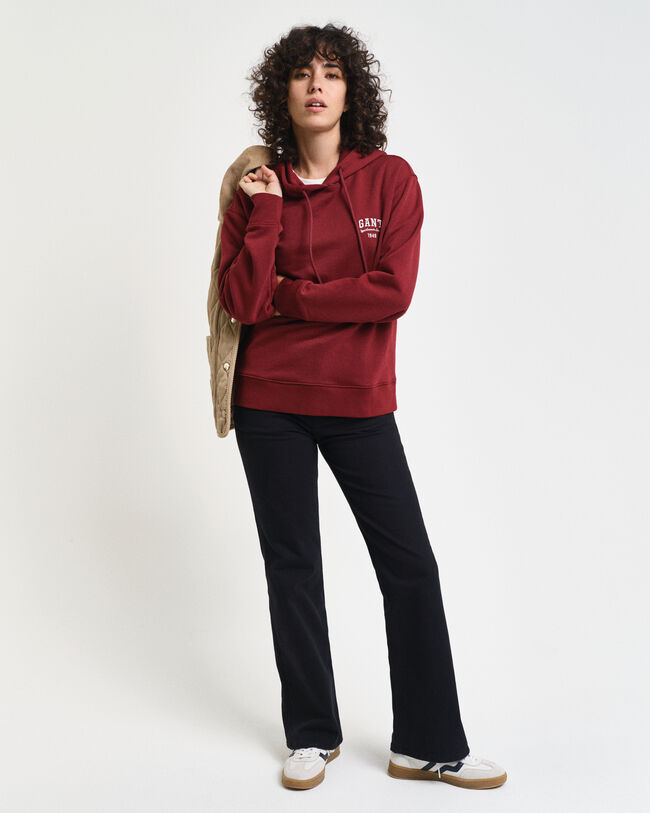 Sweatshirt com capuz e grafismo pequeno