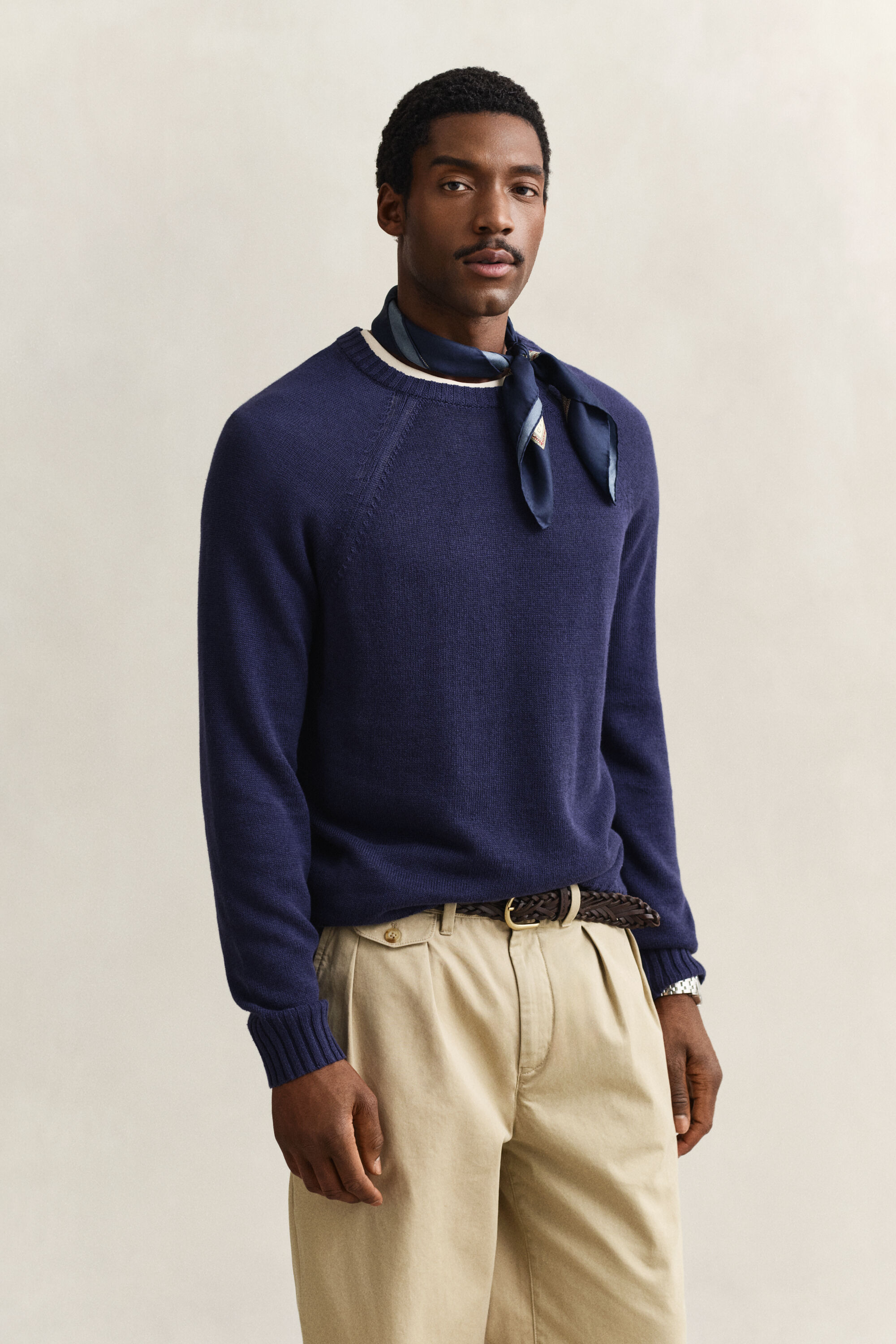 Camisola de malha em mistura de linho