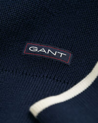 Camisola de malha com decote redondo em algodão canelado