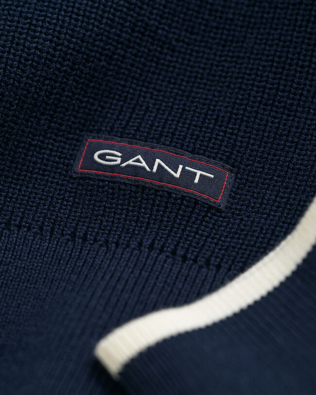 Camisola de malha com decote redondo em algodão canelado