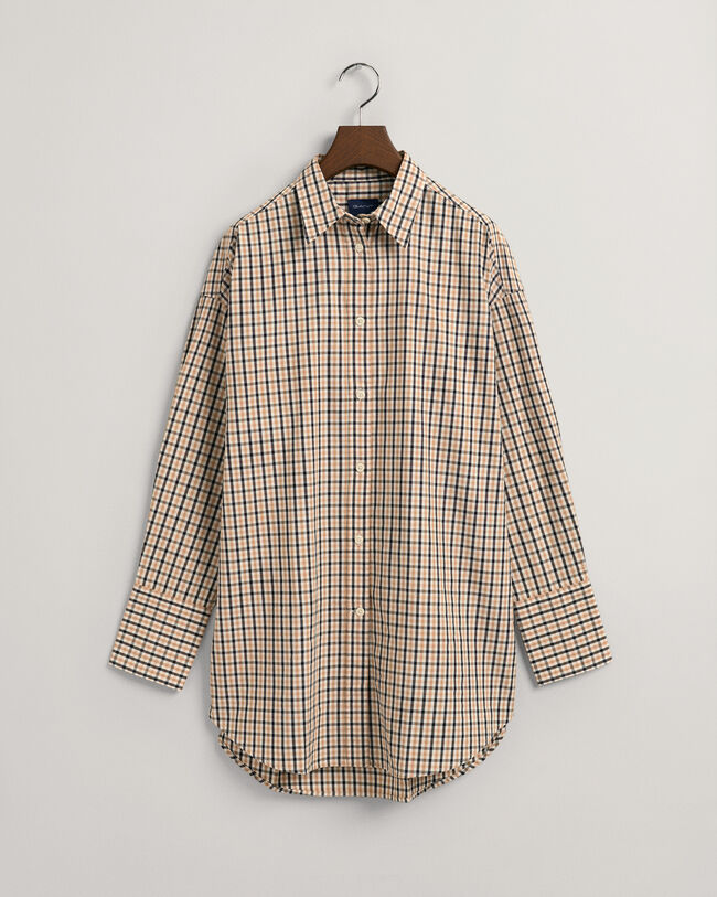 Camisa em padr&atilde;o xadrez oversized