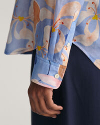 Camisa em seda e algodão com estampado Floral corte normal