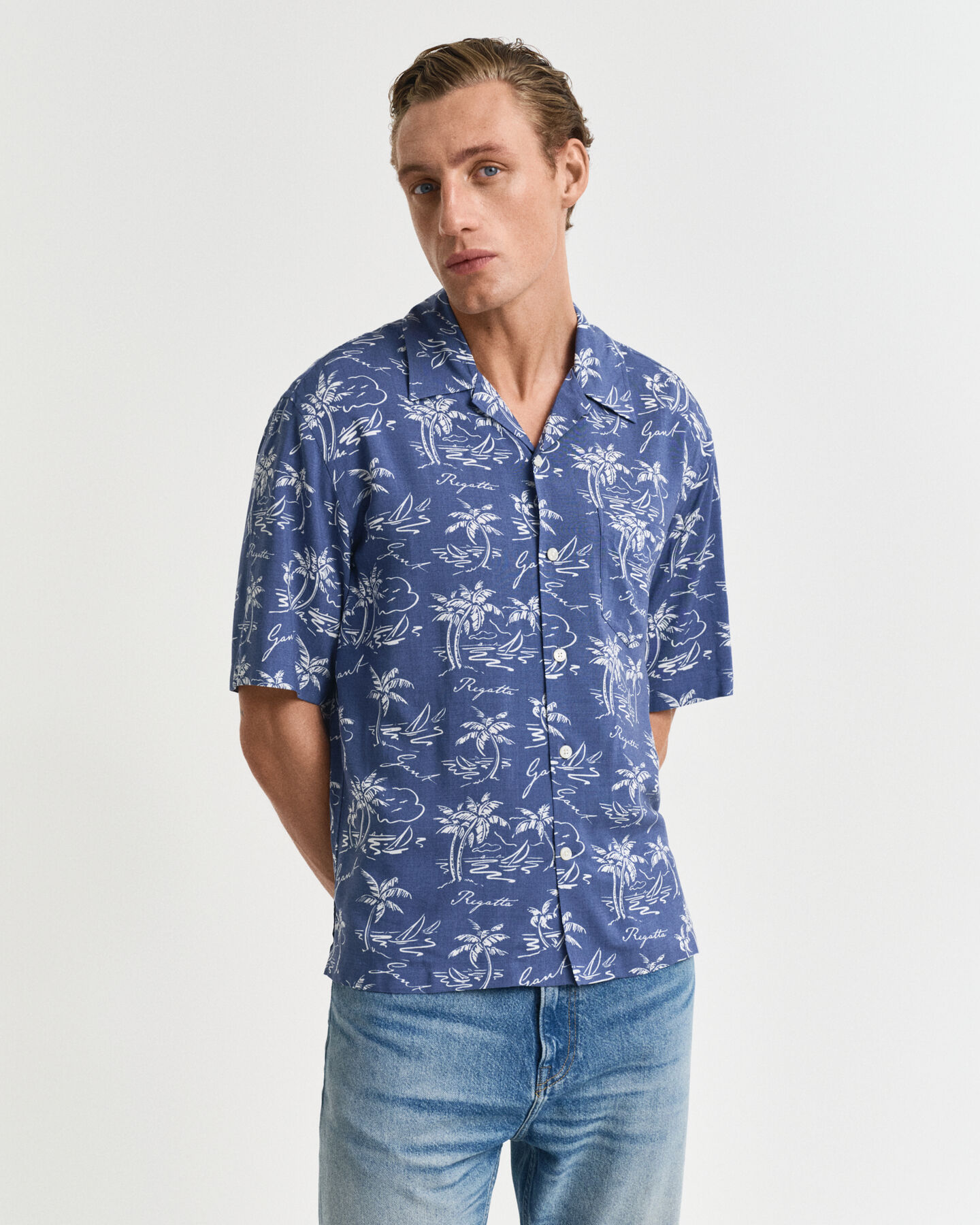 Camisa com estampado Island relaxed fit