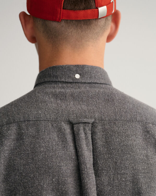 Camisa com padrão espinha de peixe regular fit